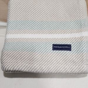 Fairbault Mills -  Cream and Green Blanket